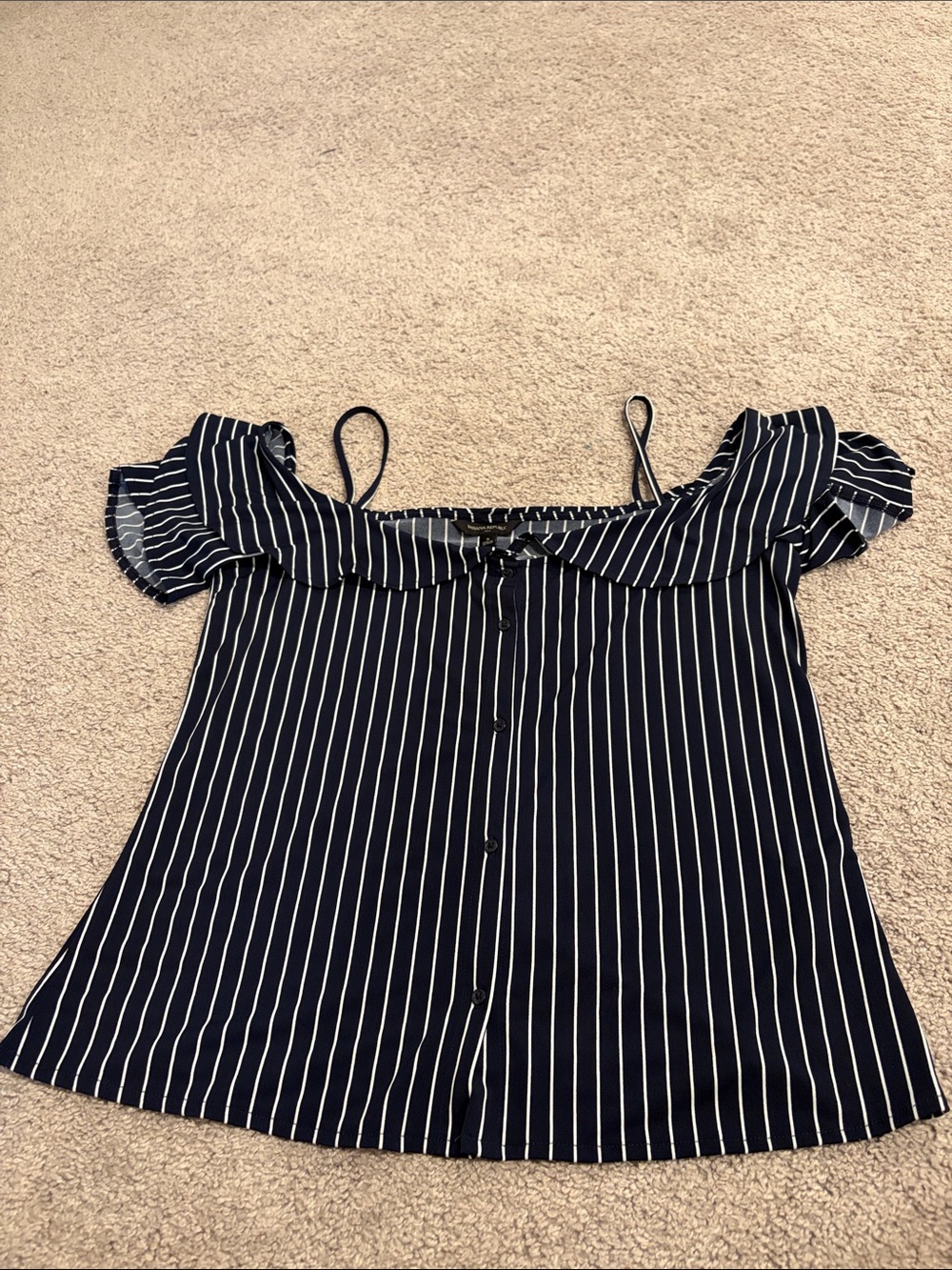 Banana Republic Striped Off-Shoulder Women’s Top - Navy Small